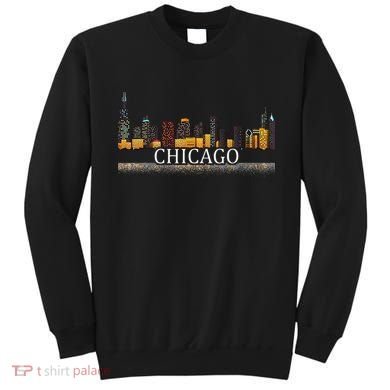 Chicago City Skyline Lights At Night Sweatshirt