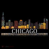 Chicago City Skyline Lights At Night Women's Hoodie thumb 2