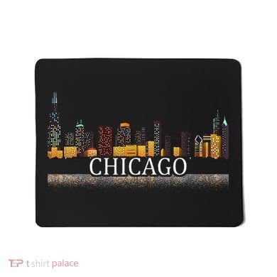 Chicago City Skyline Lights At Night Mousepad
