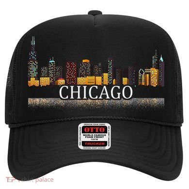Chicago City Skyline Lights At Night Hat