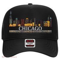 Chicago City Skyline Lights At Night Hat thumb 0