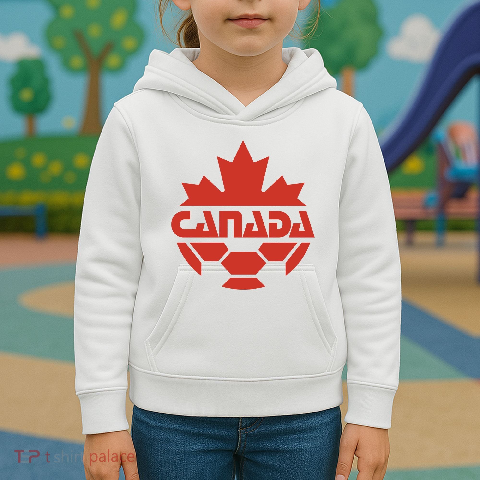 Cool Canada Soccer Jersey Logo Kids Hoodie