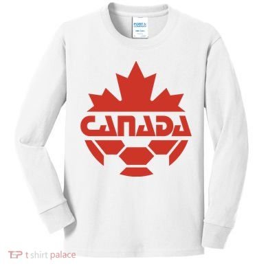 Cool Canada Soccer Jersey Logo Kids Long Sleeve Shirt