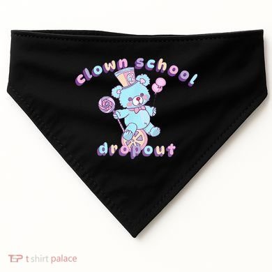 Clowncore Clown School Dropout Pastel Goth Teddy Bear Circus USA-Made Doggie Bandana