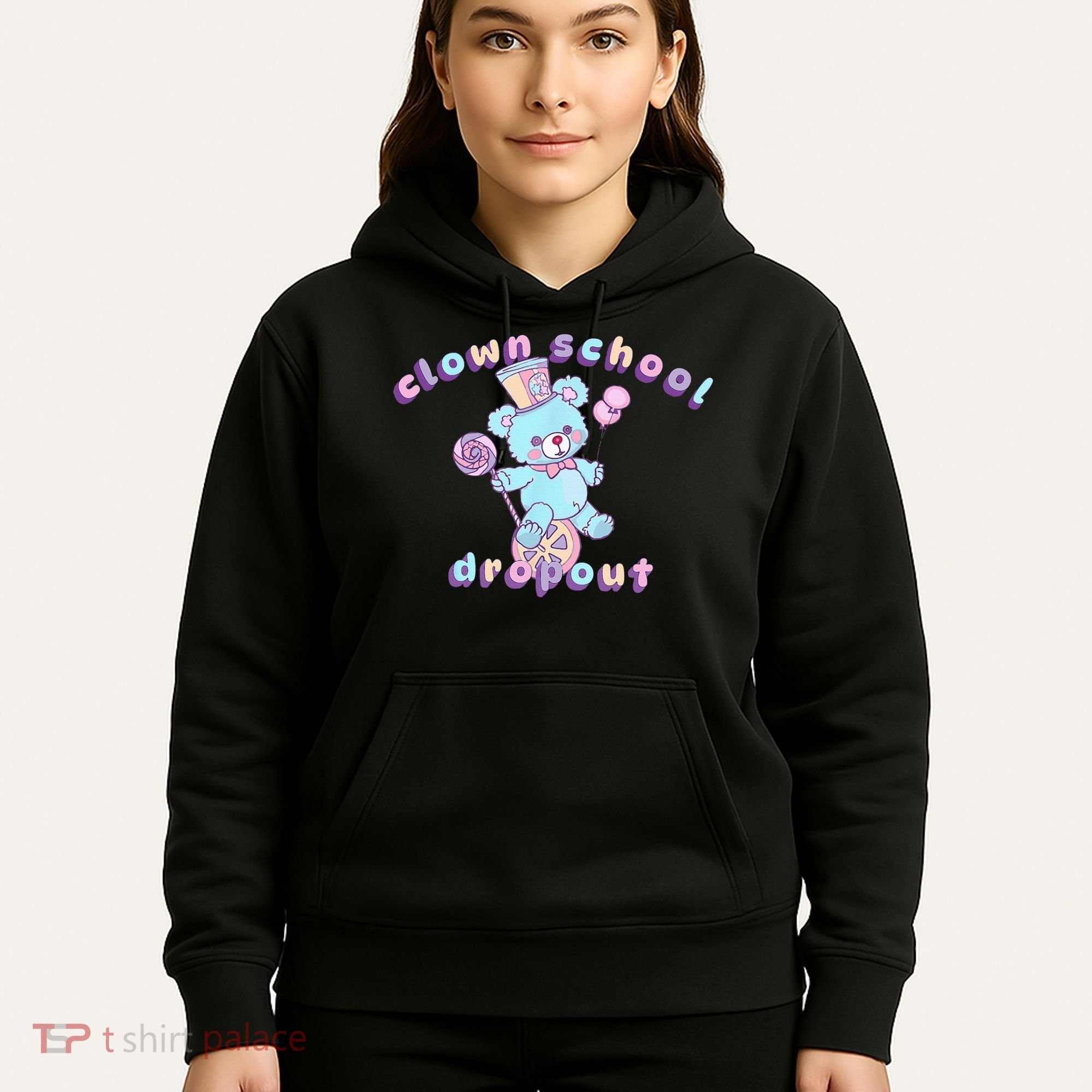 Clowncore Clown School Dropout Pastel Goth Teddy Bear Circus Hoodie