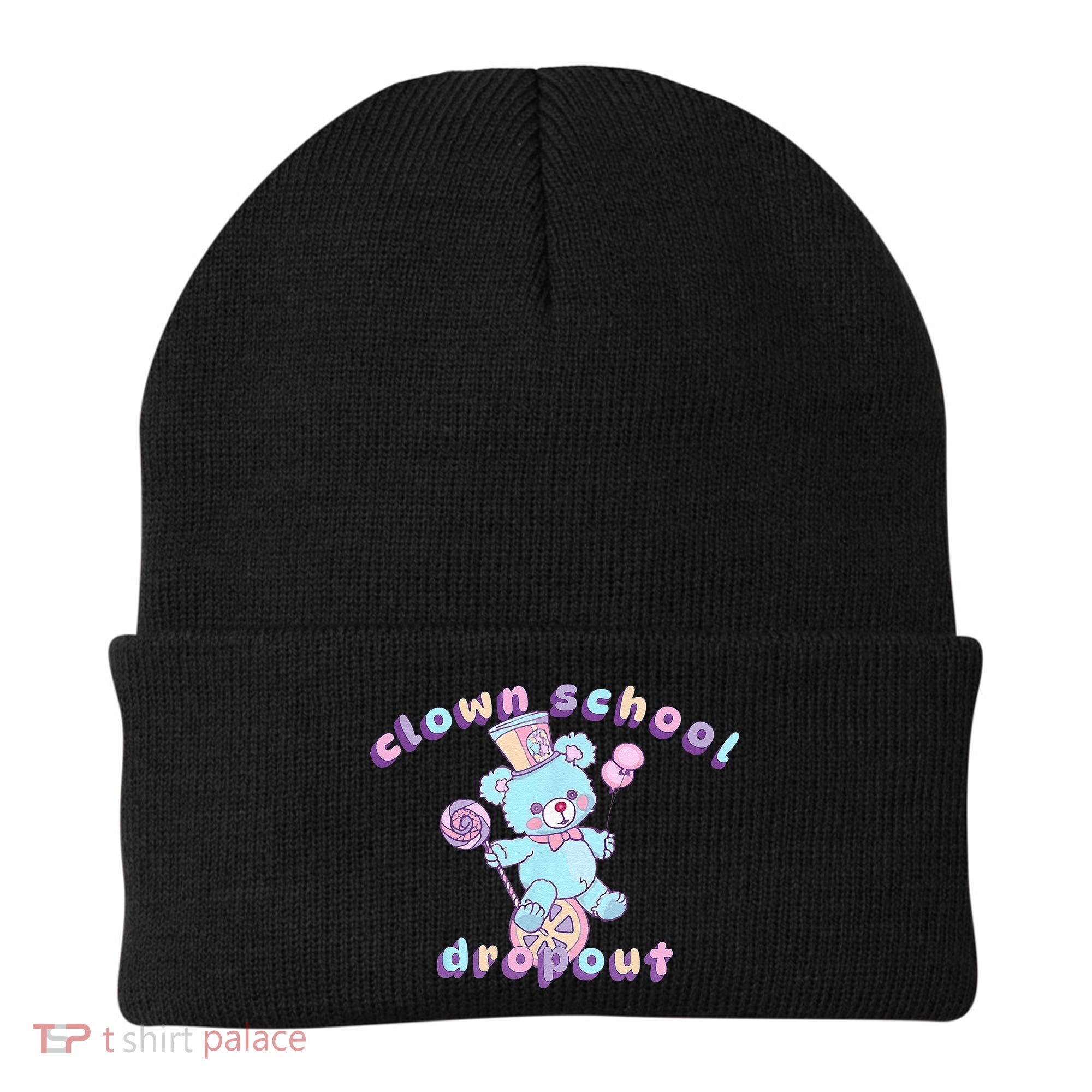 Clowncore Clown School Dropout Pastel Goth Teddy Bear Circus Beanie