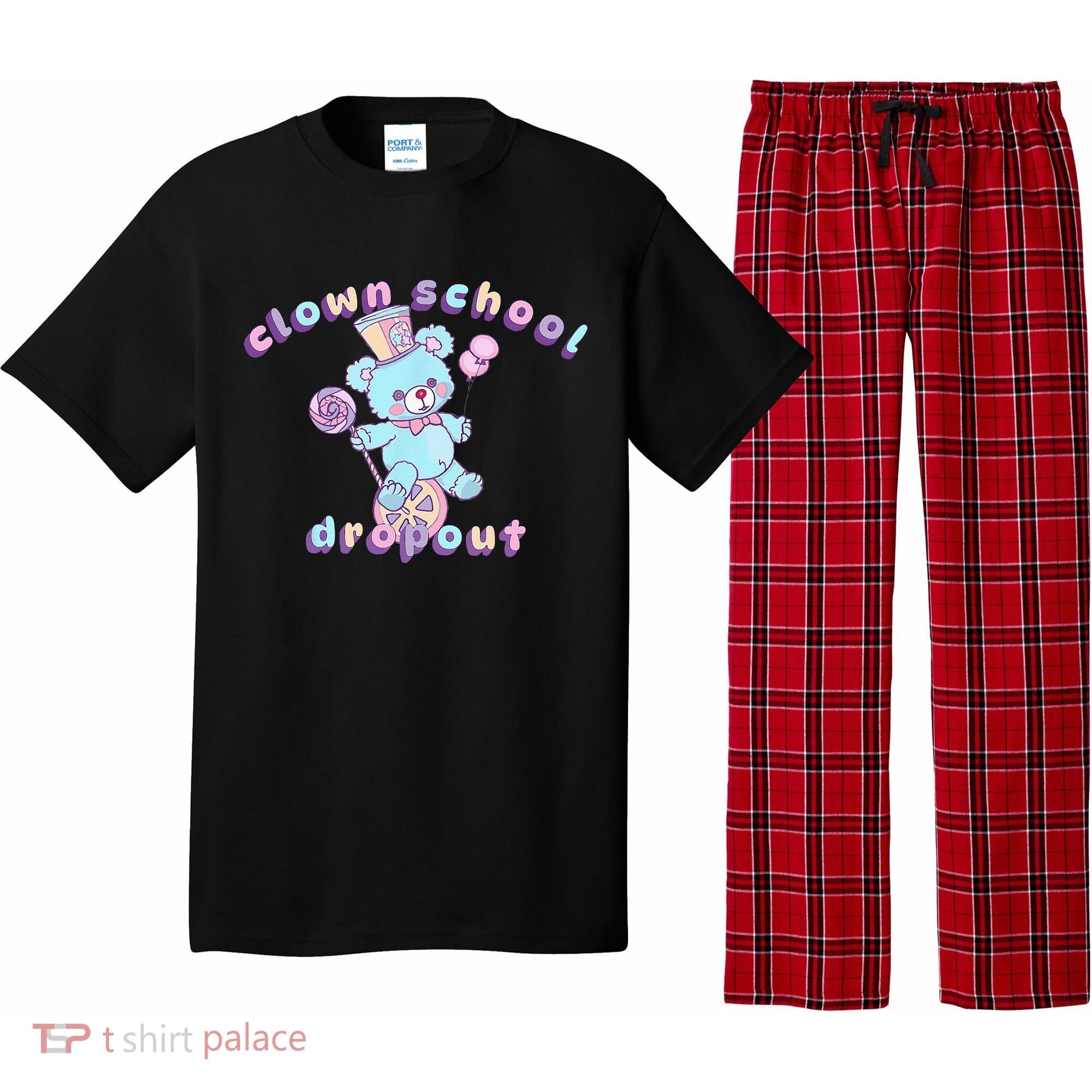 Clowncore Clown School Dropout Pastel Goth Teddy Bear Circus Pajama Set