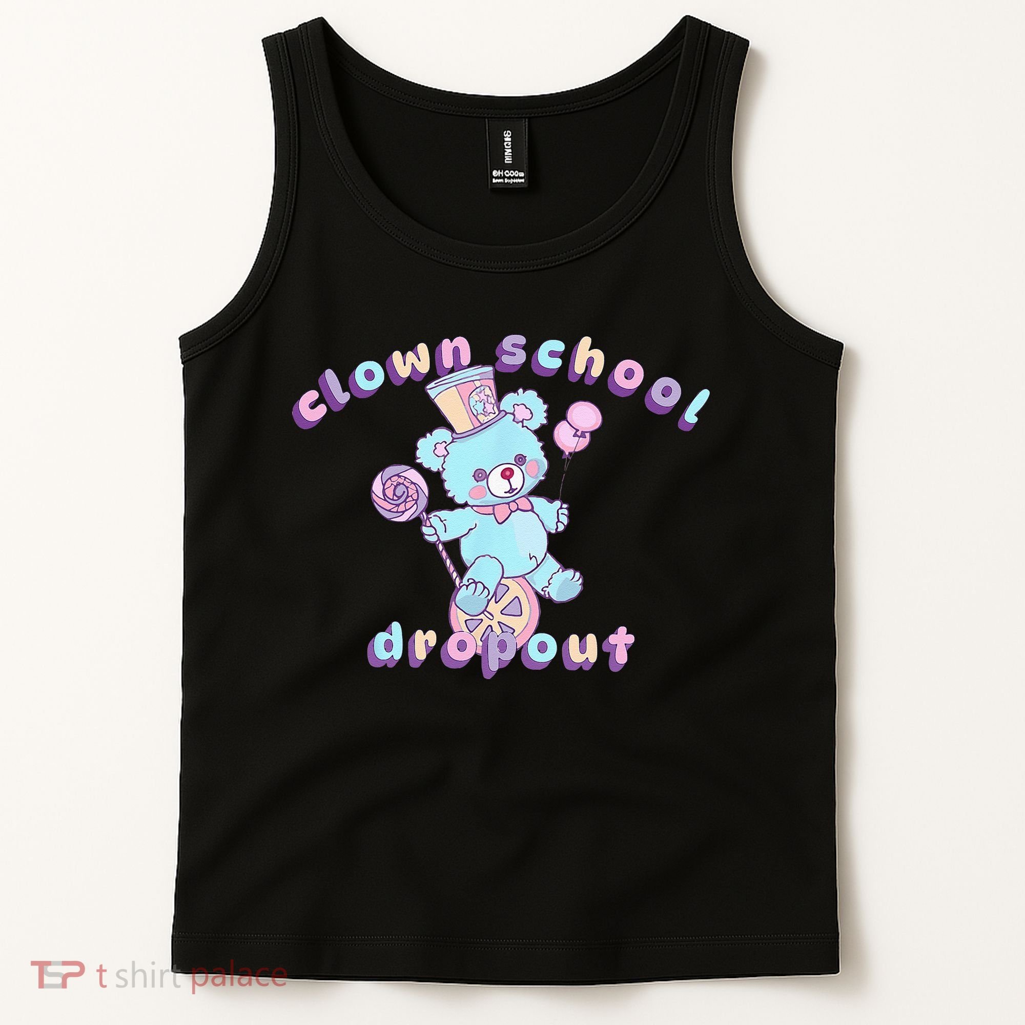 Clowncore Clown School Dropout Pastel Goth Teddy Bear Circus Tank Top