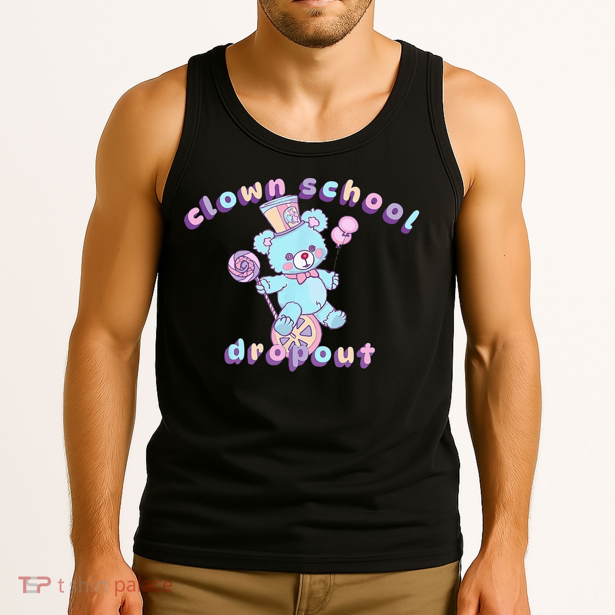 Clowncore Clown School Dropout Pastel Goth Teddy Bear Circus Tank Top