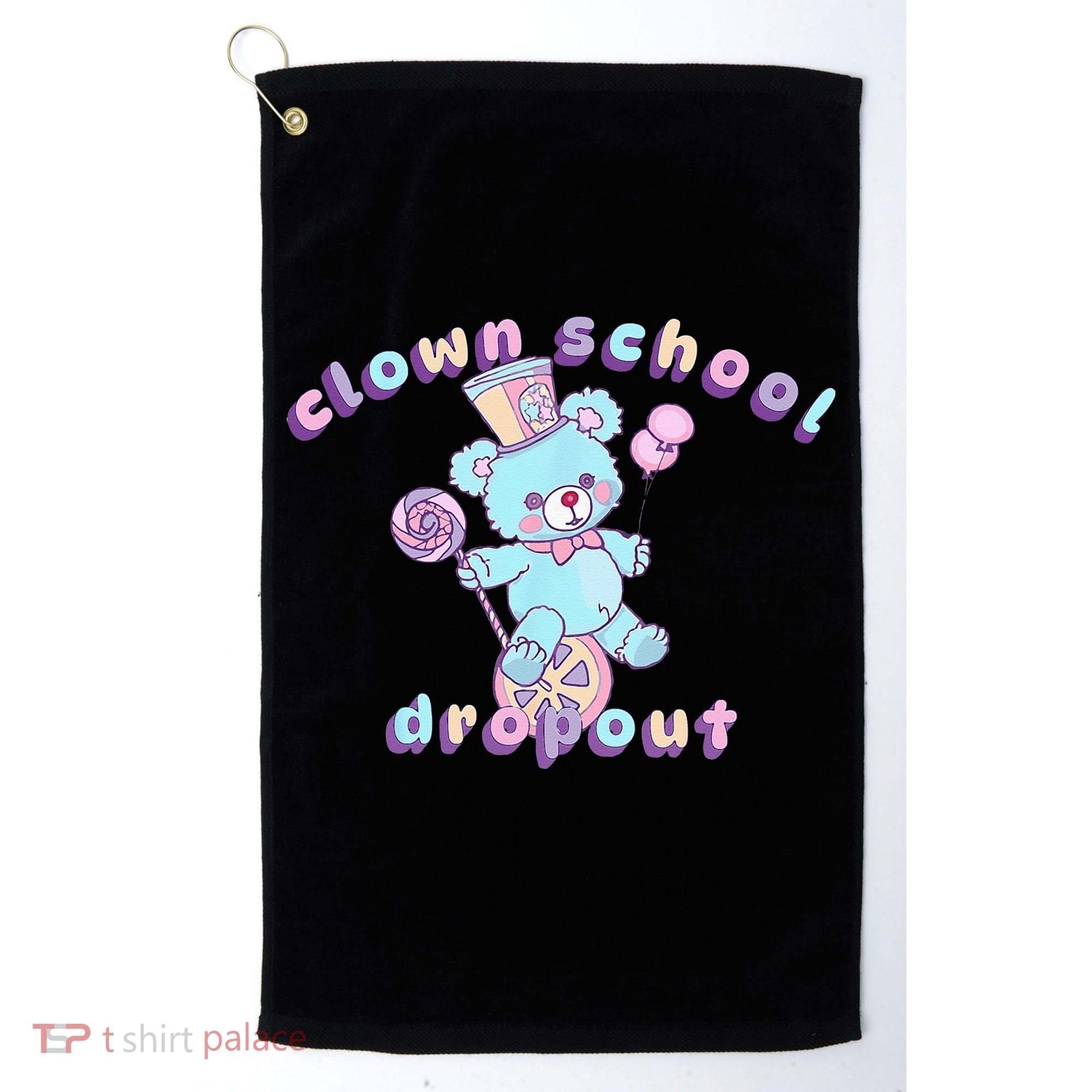 Clowncore Clown School Dropout Pastel Goth Teddy Bear Circus Golf Towel