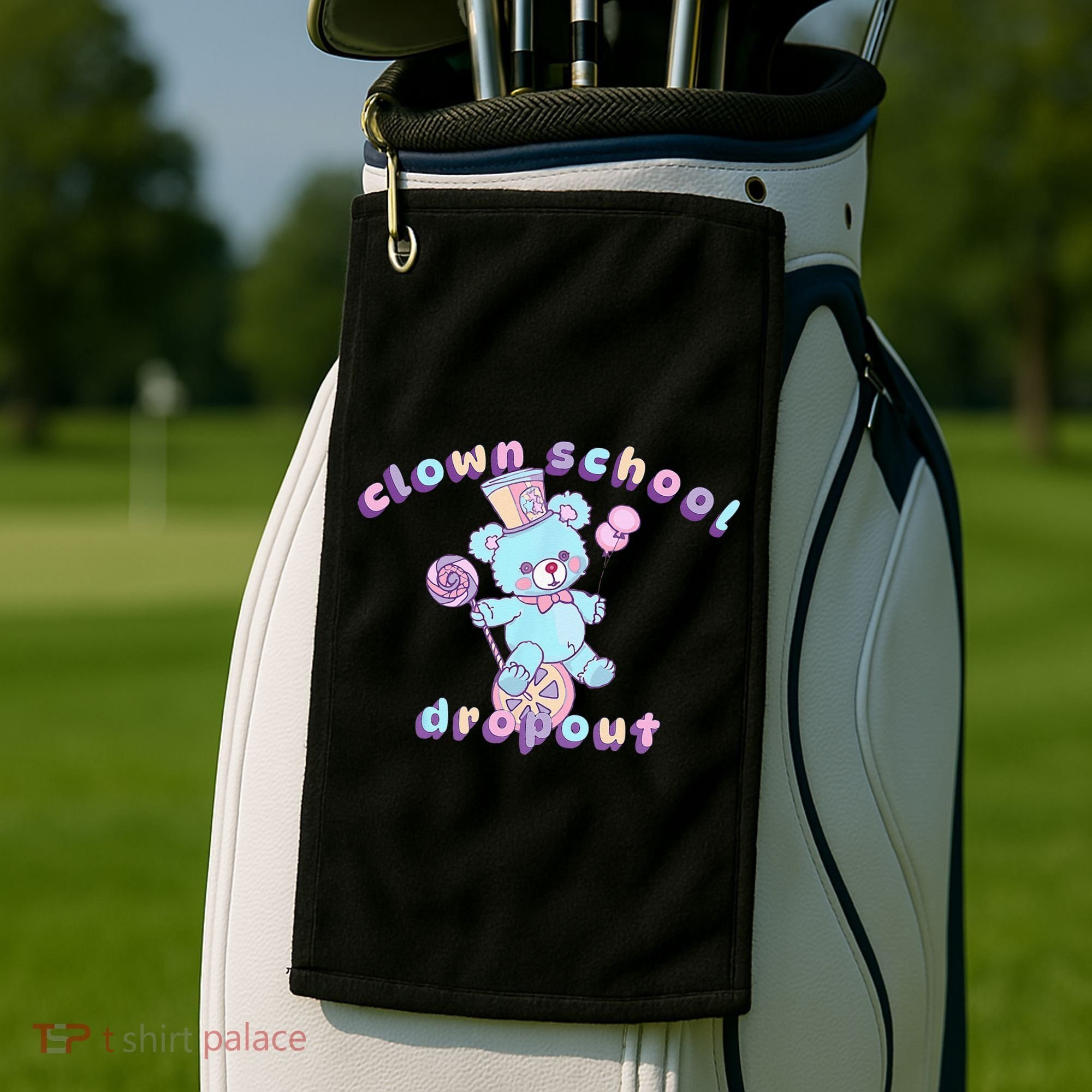 Clowncore Clown School Dropout Pastel Goth Teddy Bear Circus Golf Towel