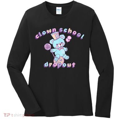 Clowncore Clown School Dropout Pastel Goth Teddy Bear Circus Women's Long Sleeve Shirt
