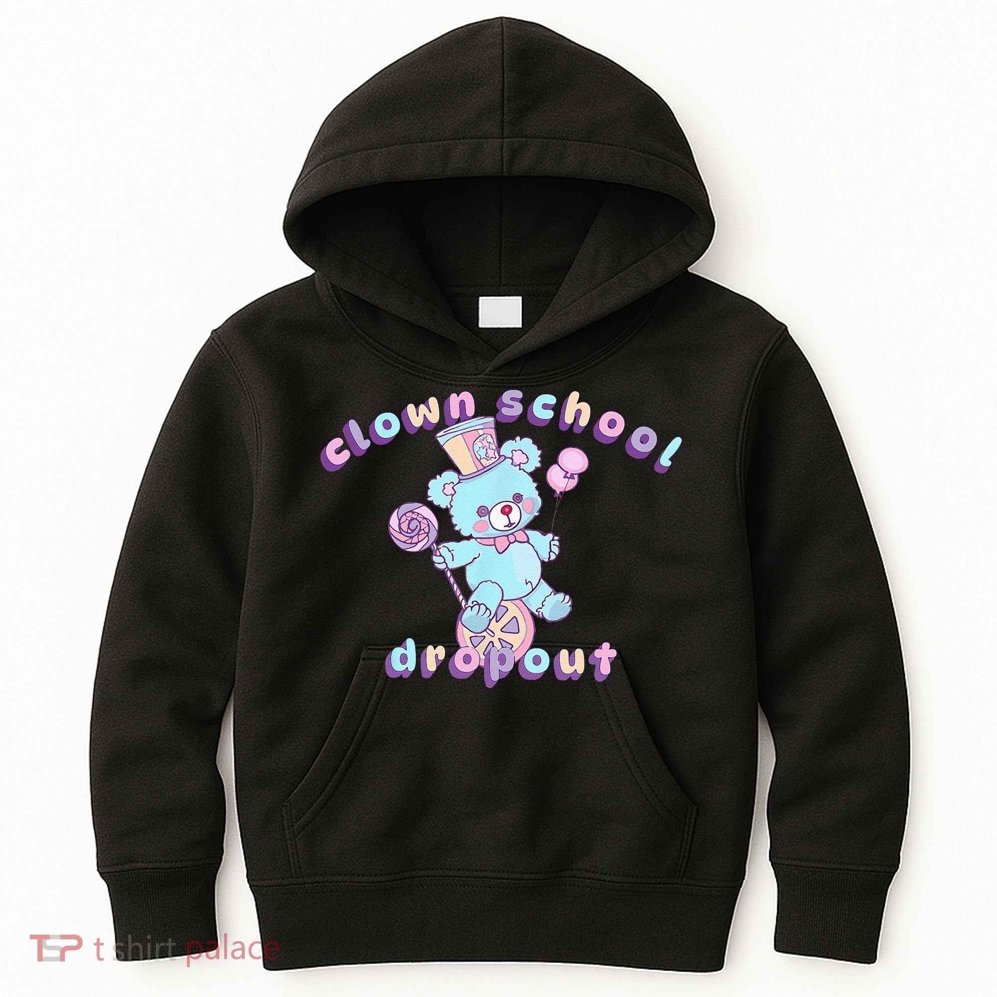 Clowncore Clown School Dropout Pastel Goth Teddy Bear Circus Kids Hoodie