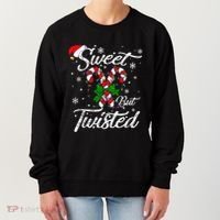 Candy Cane Sweet But Twisted Funny Merry Christmas Xmas Women's Sweatshirt thumb 0