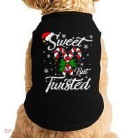 Candy Cane Sweet But Twisted Funny Merry Christmas Xmas Doggie Tank thumb 0