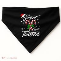 Candy Cane Sweet But Twisted Funny Merry Christmas Xmas USA-Made Doggie Bandana thumb 0