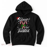 Candy Cane Sweet But Twisted Funny Merry Christmas Xmas Hoodie thumb 0