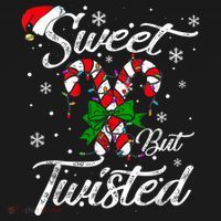 Candy Cane Sweet But Twisted Funny Merry Christmas Xmas Sweatshirt thumb 3