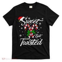 Candy Cane Sweet But Twisted Funny Merry Christmas Xmas T-Shirt thumb 0