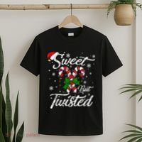 Candy Cane Sweet But Twisted Funny Merry Christmas Xmas T-Shirt thumb 2