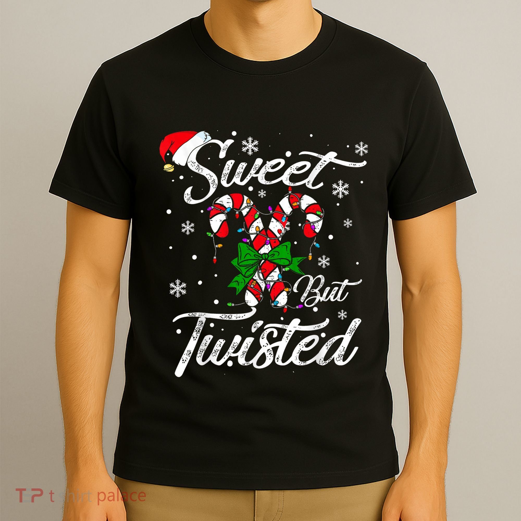Candy Cane Sweet But Twisted Funny Merry Christmas Xmas T-Shirt