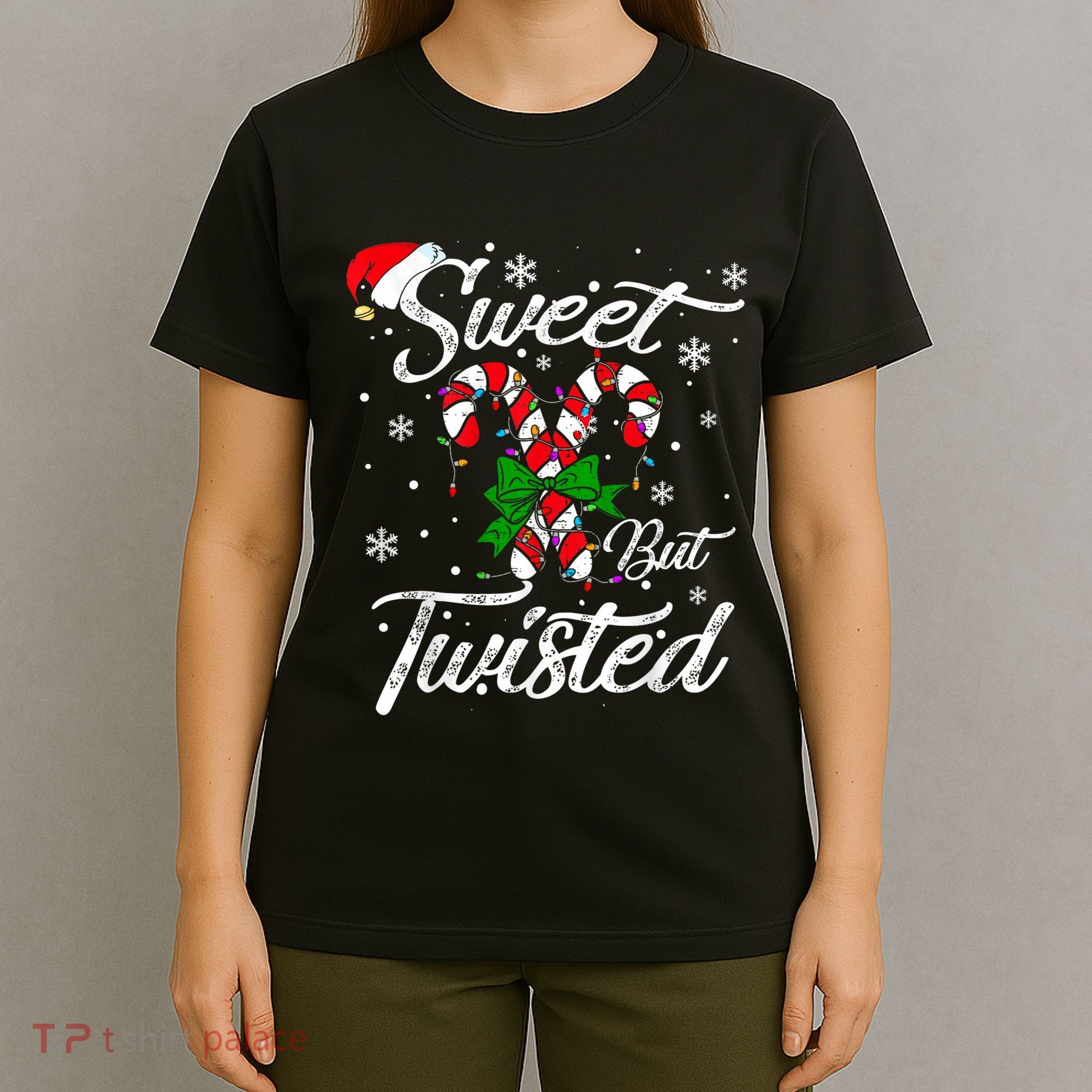 Candy Cane Sweet But Twisted Funny Merry Christmas Xmas T-Shirt