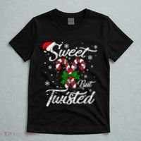 Candy Cane Sweet But Twisted Funny Merry Christmas Xmas T-Shirt thumb 5