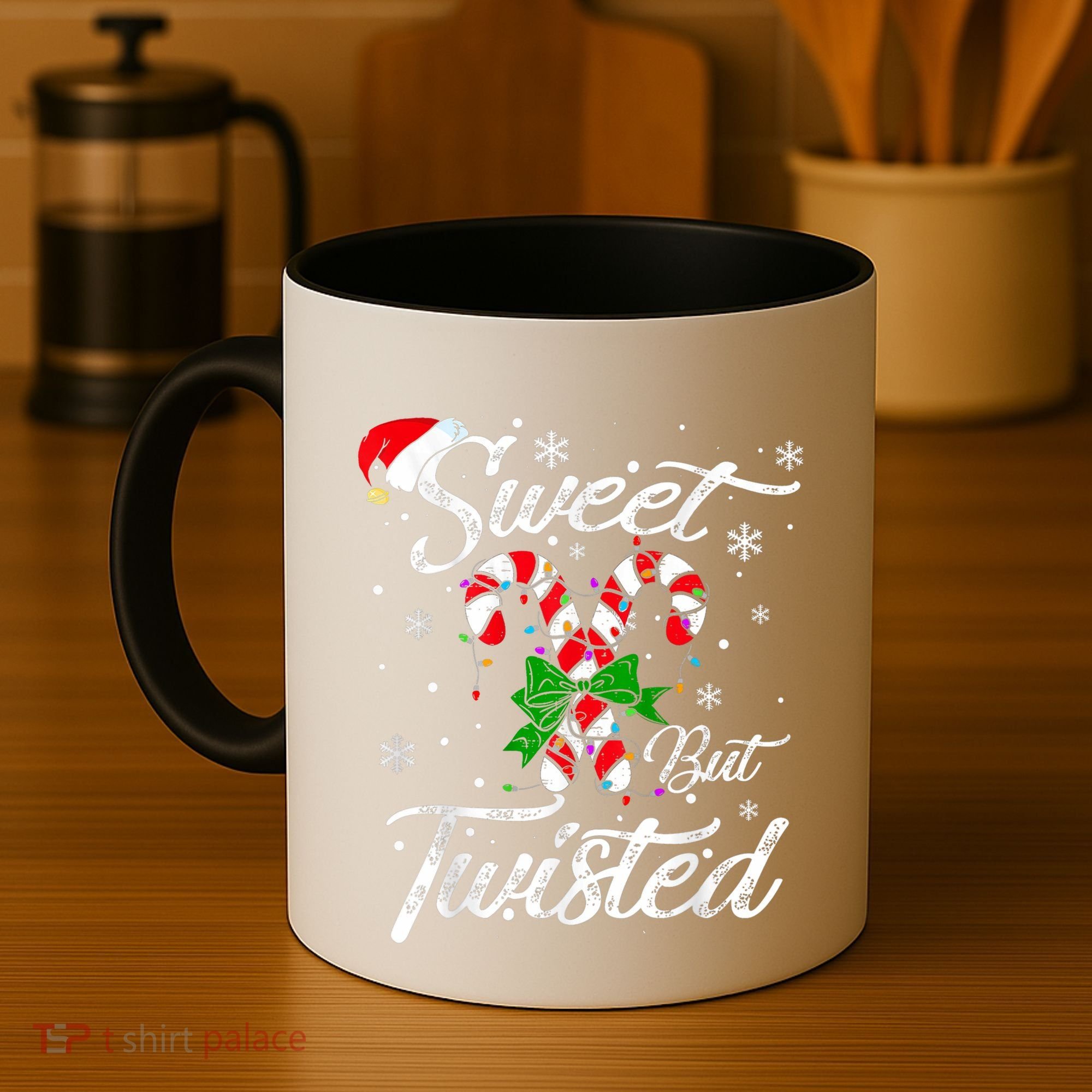 Candy Cane Sweet But Twisted Funny Merry Christmas Xmas Coffee Mug