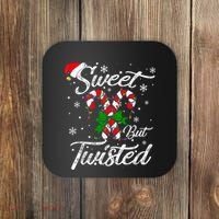 Candy Cane Sweet But Twisted Funny Merry Christmas Xmas Coaster thumb 0