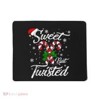 Candy Cane Sweet But Twisted Funny Merry Christmas Xmas Mousepad thumb 0