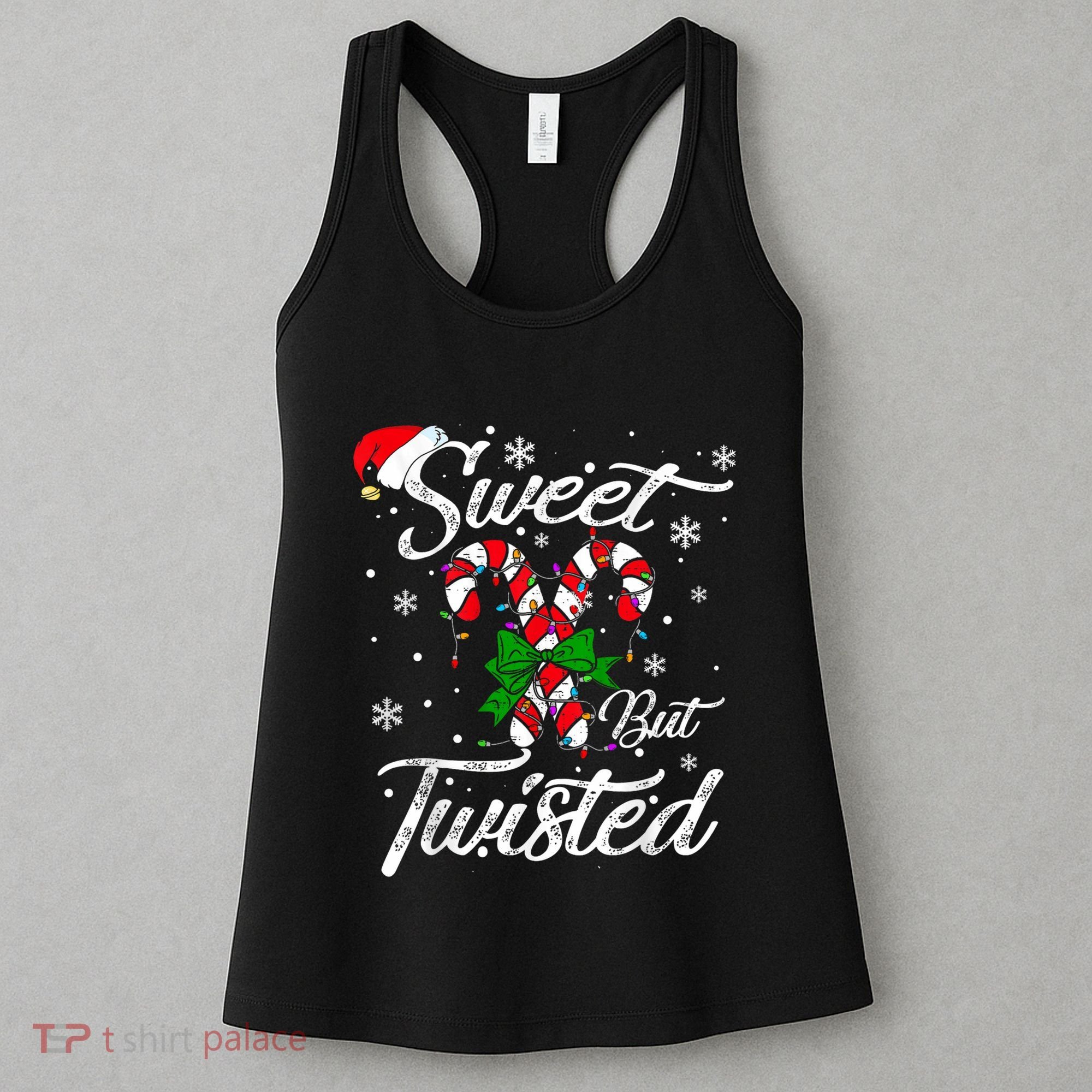 Candy Cane Sweet But Twisted Funny Merry Christmas Xmas Women's Tank Top