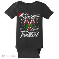 Candy Cane Sweet But Twisted Funny Merry Christmas Xmas Baby Bodysuit thumb 0