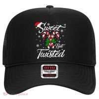 Candy Cane Sweet But Twisted Funny Merry Christmas Xmas Hat thumb 0