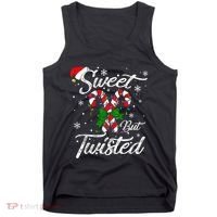 Candy Cane Sweet But Twisted Funny Merry Christmas Xmas Tank Top thumb 0