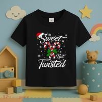 Candy Cane Sweet But Twisted Funny Merry Christmas Xmas Toddler T-Shirt thumb 3