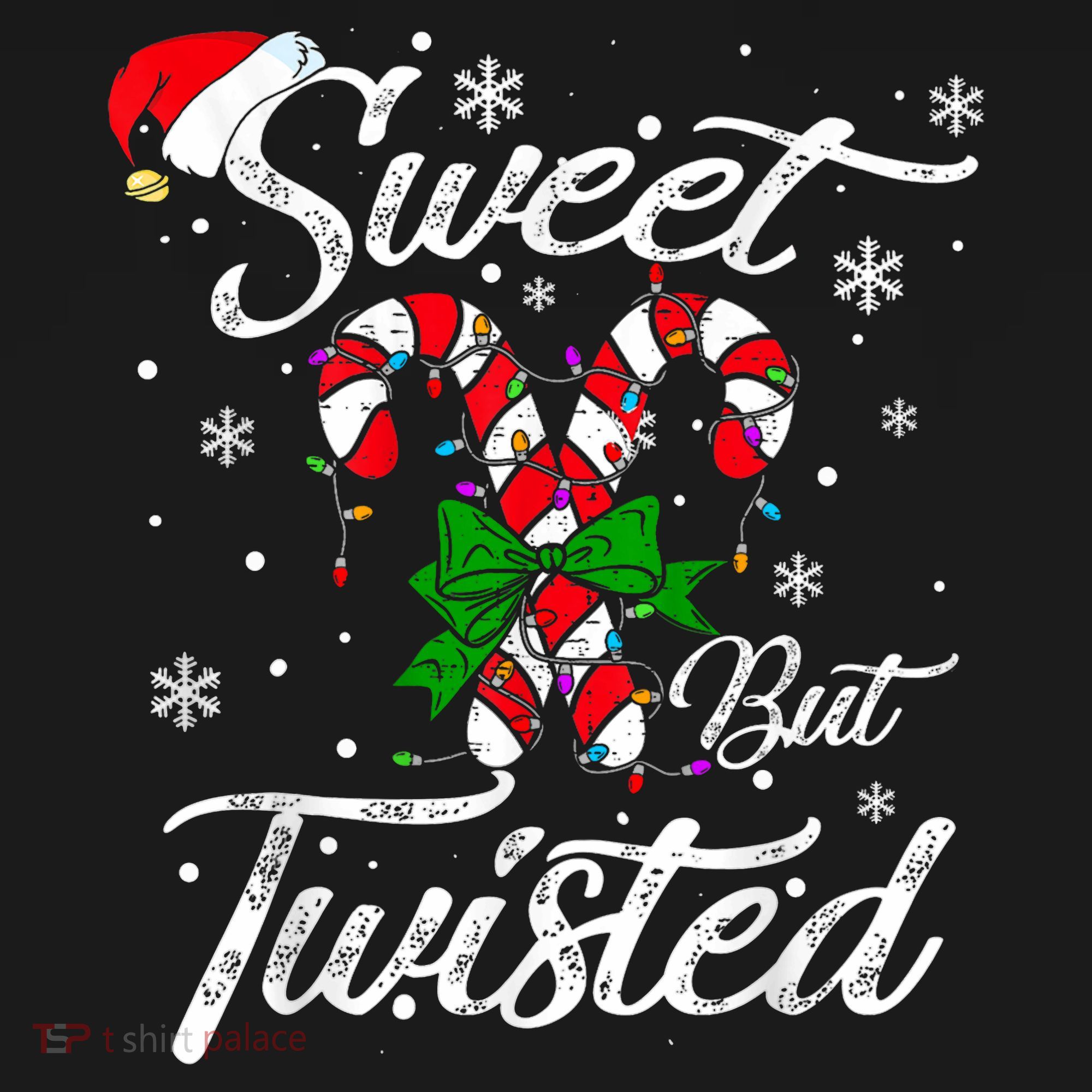 Candy Cane Sweet But Twisted Funny Merry Christmas Xmas Kids Sweatshirt
