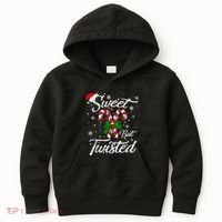 Candy Cane Sweet But Twisted Funny Merry Christmas Xmas Kids Hoodie thumb 0