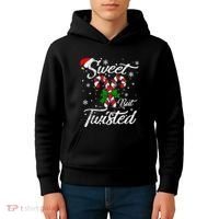 Candy Cane Sweet But Twisted Funny Merry Christmas Xmas Kids Hoodie thumb 4
