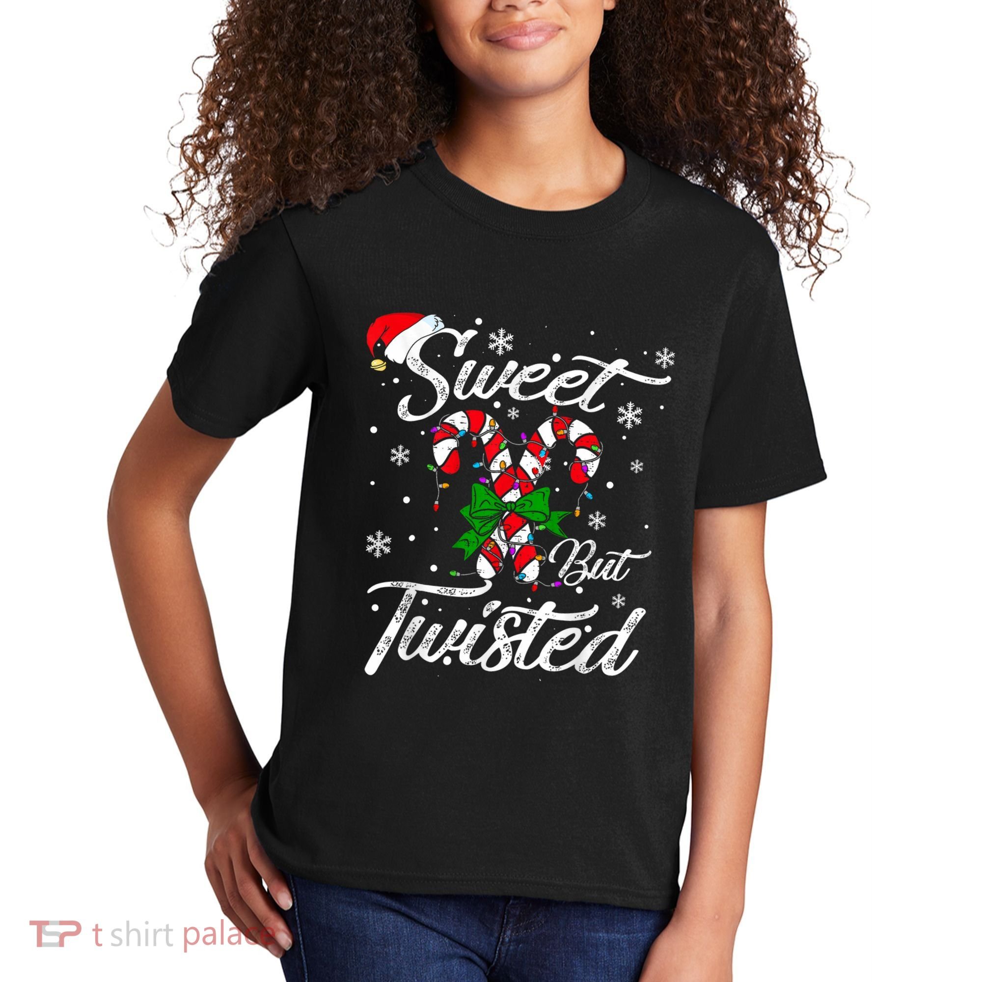 Candy Cane Sweet But Twisted Funny Merry Christmas Xmas Kids T-Shirt