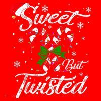Candy Cane Sweet But Twisted Funny Merry Christmas Xmas Santa Hat thumb 1