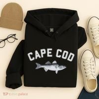 Cape Cod Striper Striped Bass Fun Fishing Hoodie thumb 4