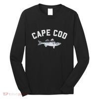 Cape Cod Striper Striped Bass Fun Fishing Long Sleeve Shirt thumb 0