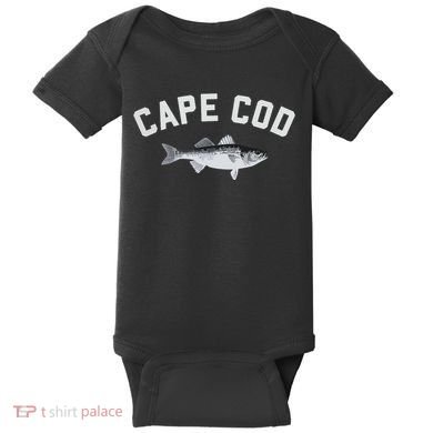 Cape Cod Striper Striped Bass Fun Fishing Baby Bodysuit