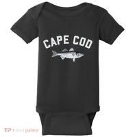 Cape Cod Striper Striped Bass Fun Fishing Baby Bodysuit thumb 0