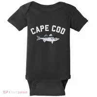 Cape Cod Striper Striped Bass Fun Fishing Baby Bodysuit thumb 0