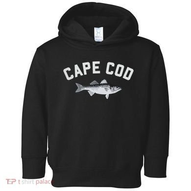 Cape Cod Striper Striped Bass Fun Fishing Toddler Hoodie