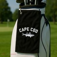 Cape Cod Striper Striped Bass Fun Fishing Golf Towel thumb 2