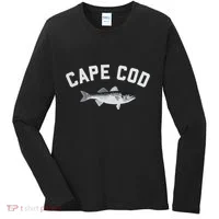 Cape Cod Striper Striped Bass Fun Fishing Women's Long Sleeve Shirt thumb 0