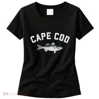 Cape Cod Striper Striped Bass Fun Fishing Women's T-Shirt thumb 0