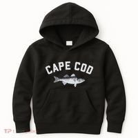 Cape Cod Striper Striped Bass Fun Fishing Kids Hoodie thumb 0